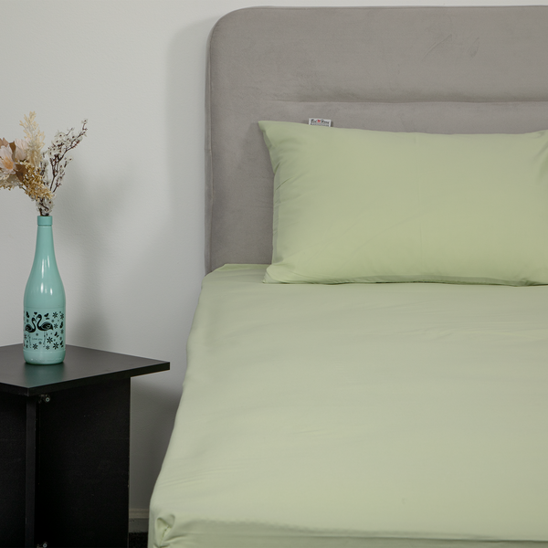 Percale Cotton, Fitted bed sheet set- Green