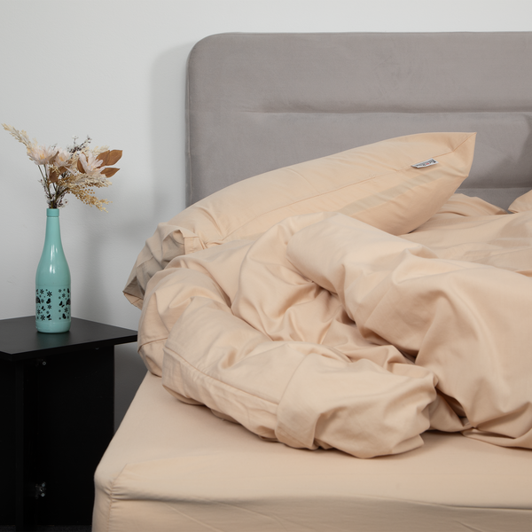 Percale Cotton, Duvet cover set - Tan