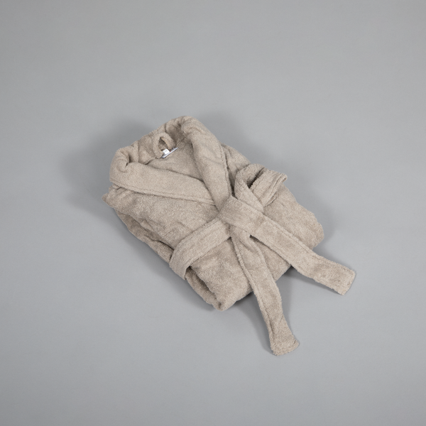 Bathrobe, Cotton - Dark beige