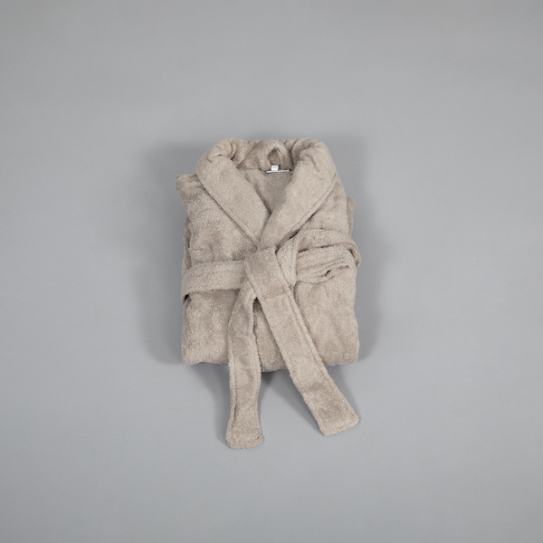 Bathrobe, Cotton - Dark beige