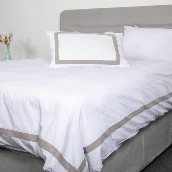 Percale Cotton, Decorative White duvet cover, Outer Border design