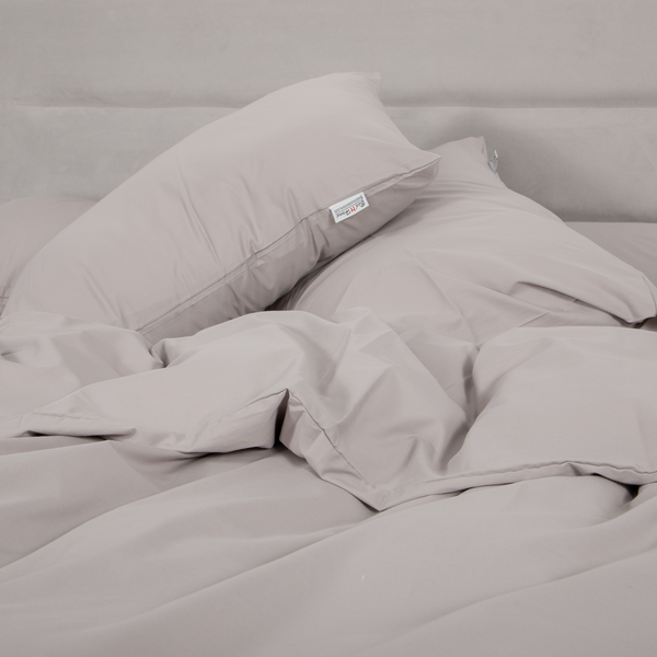 Percale Cotton, Duvet cover set - Light Gray