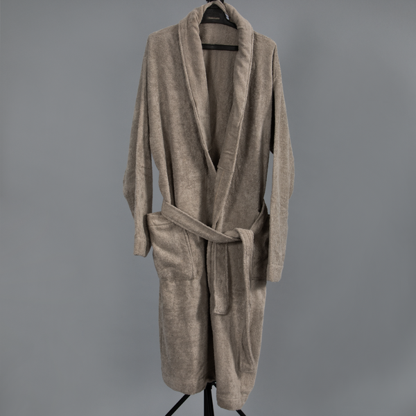 Bathrobe, Cotton - Dark beige