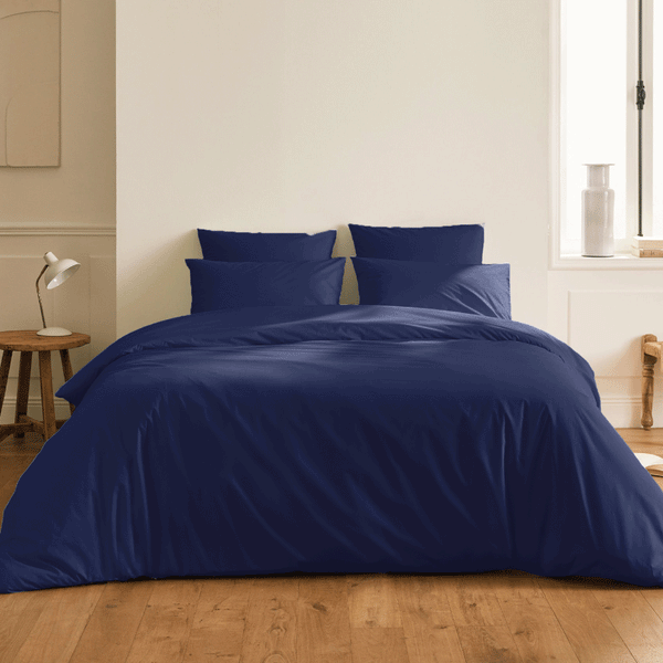 Percale Cotton, Duvet cover set - Dark Blue