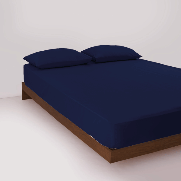 Fitted bed sheet set- Dark Blue