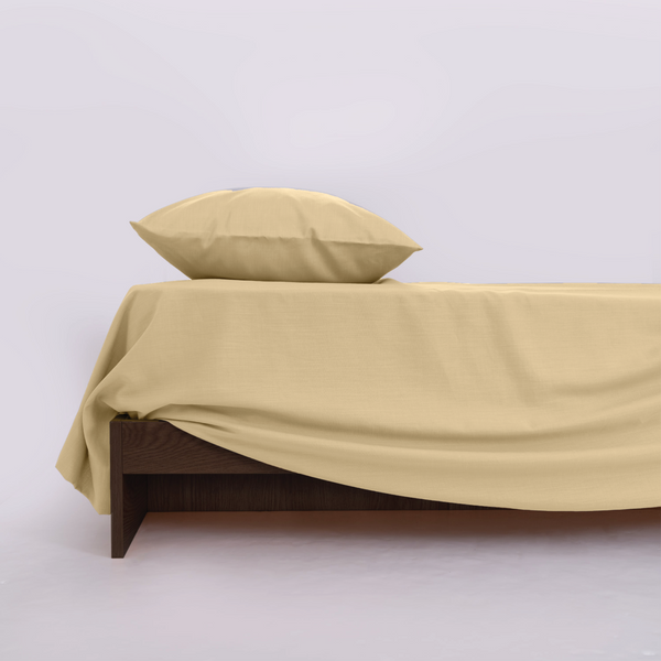 Percale Cotton, Flat bed sheet set - Tan