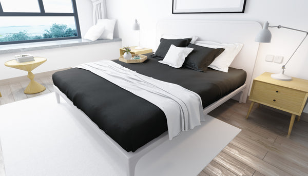 Percale Cotton, Fitted bed sheet set- Black