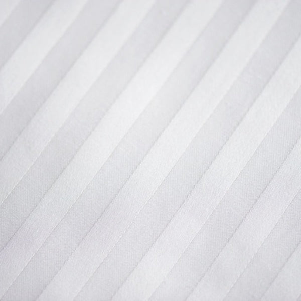Duvet cover set- Satin, Stripe, White