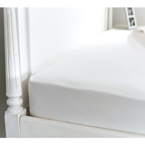 Percale Cotton, Fitted bed sheet set- White