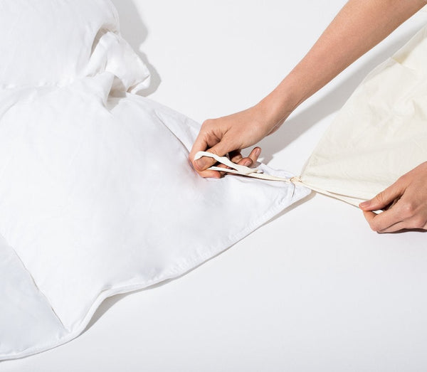 Percale Cotton, Decorative white duvet cover, Cross design