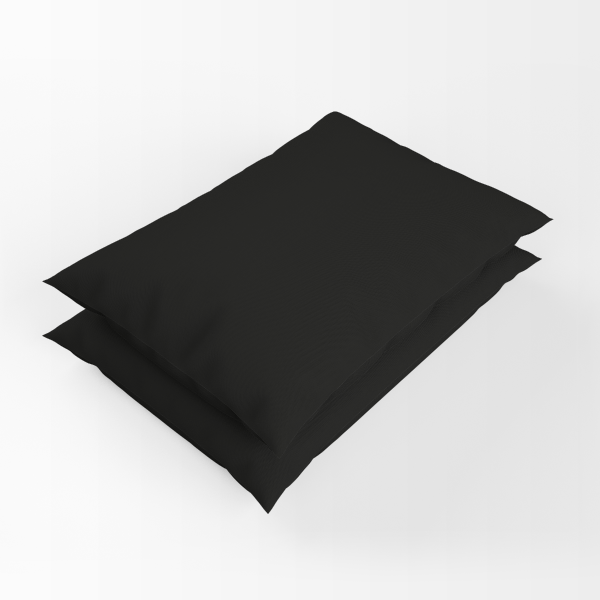Percale Cotton, Pillowcase, Pack of two, Black - 50x70cm