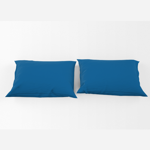 Percale Cotton, Pillowcase, Pack of two, Signal Blue - 50x70cm