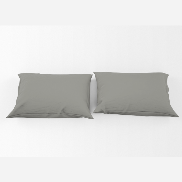 Percale Cotton, Pillowcase, Pack of two, Light Gray - 50x70cm