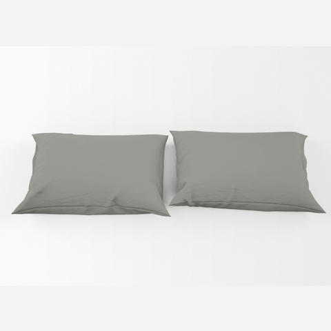 Percale Cotton, Pillowcase, Pack of two, Light Gray - 50x70cm
