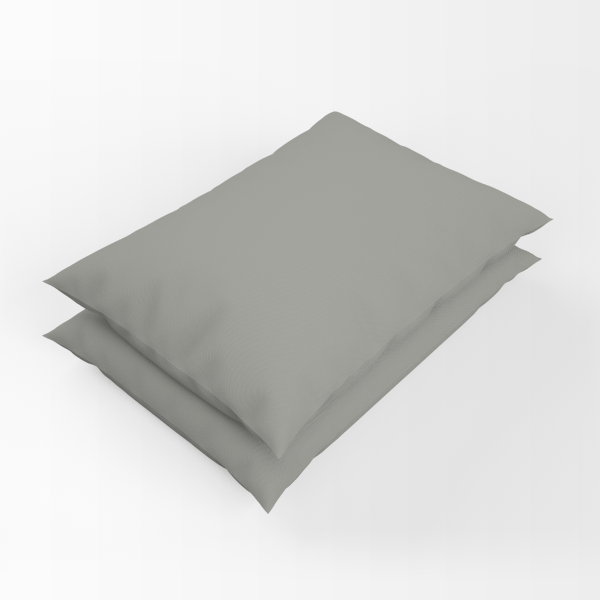 Percale Cotton, Pillowcase, Pack of two, Light Gray - 50x70cm