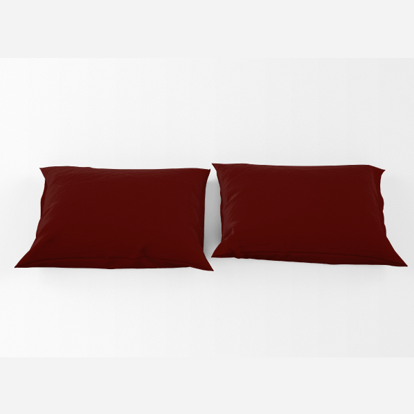 Percale Cotton, Pillowcase, Pack of two, Maroon - 50x70cm